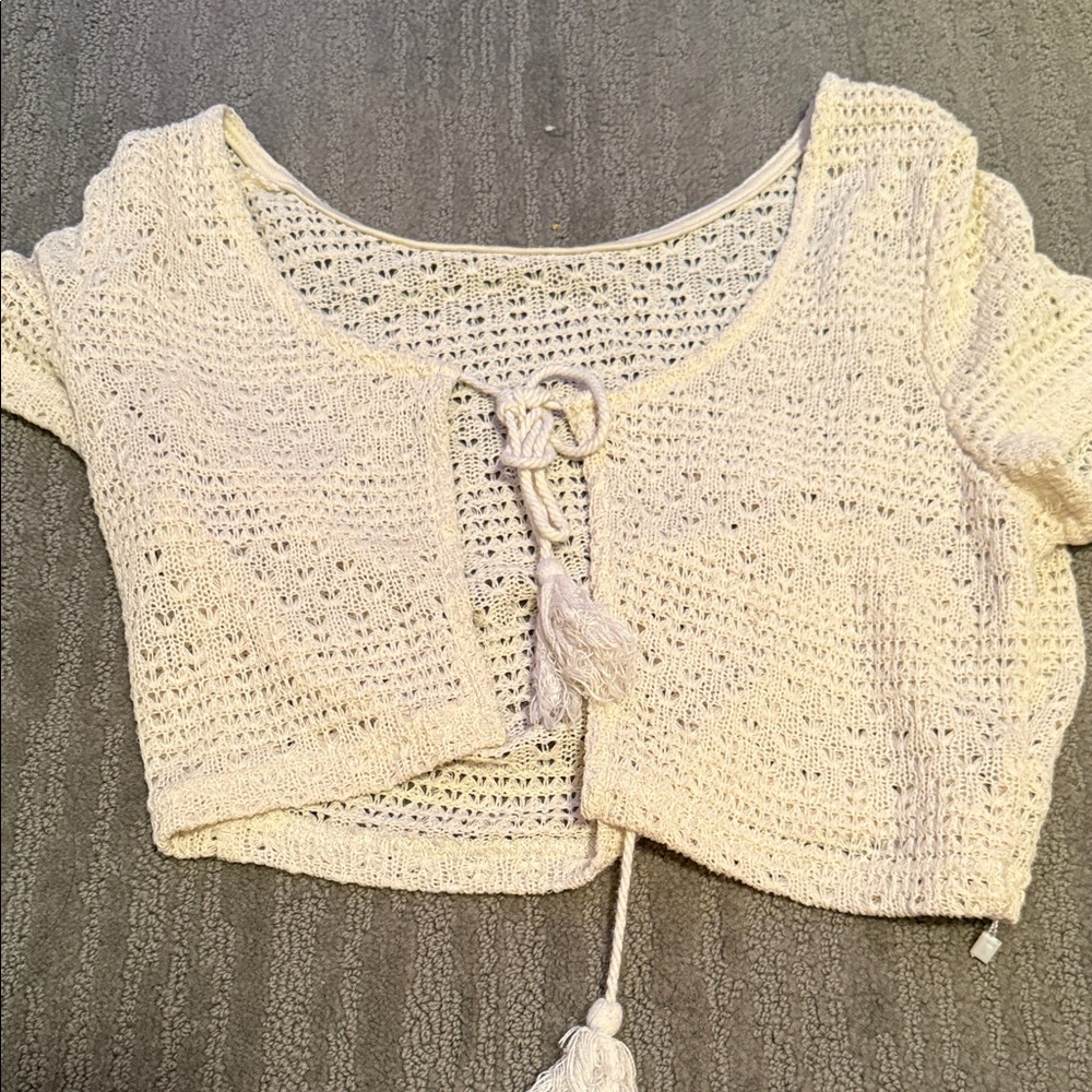 Cream Crochet Women Top